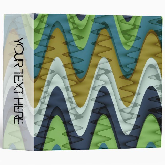 Retro colour zigzag chevron modern design binder (Front/Spine)