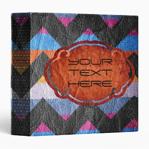 Retro Coloured Chevron Leather #5 Binder