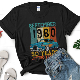 Retro Coloured Classic Car Customized Birthday T-Shirt