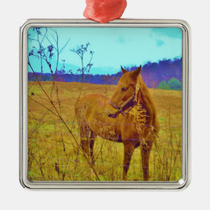 Retro Coloured Horse Metal Ornament