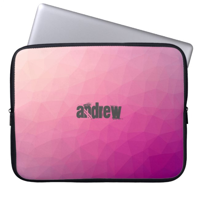 Retro Coloured Polygonal Pattern with Customizatio Laptop Sleeve (Front)