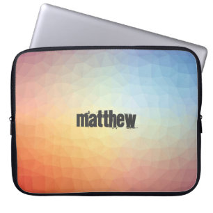 Retro Coloured Polygonal Pattern with Customizatio Laptop Sleeve