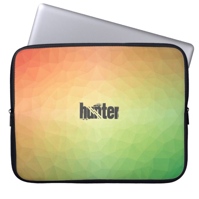 Retro Coloured Polygonal Pattern with Customizatio Laptop Sleeve (Front)