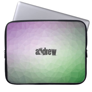 Retro Coloured Polygonal Pattern with Customizatio Laptop Sleeve
