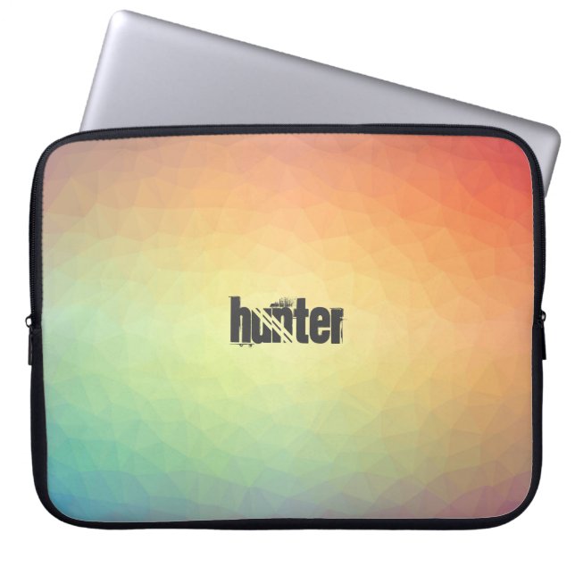 Retro Coloured Polygonal Pattern with Customizatio Laptop Sleeve (Front)