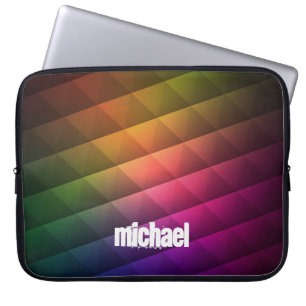 Retro Coloured Polygonal Pattern with Customizatio Laptop Sleeve