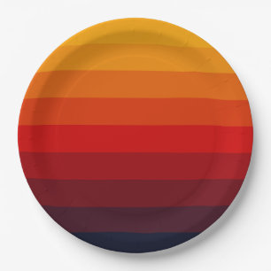 Retro coloured rainbow paper plate