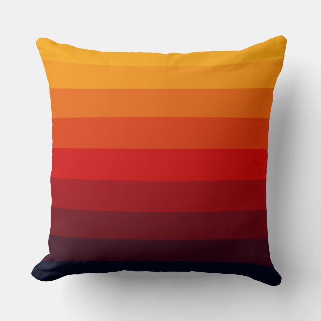 Retro coloured rainbow throw pillow (Front)