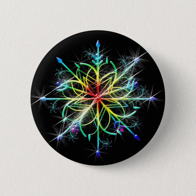 Retro Coloured Star 2 Inch Round Button (Front)