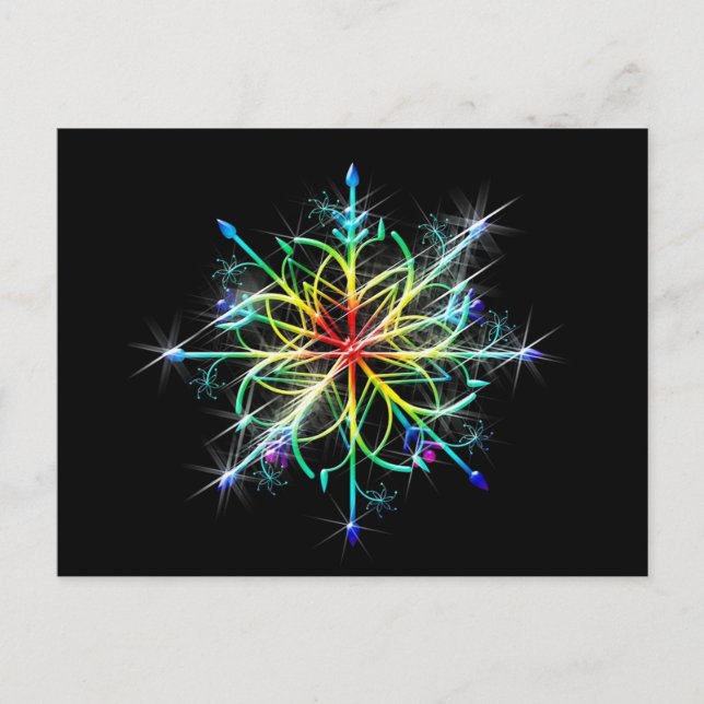 Retro Coloured Star Postcard (Front)