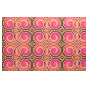 Retro Coloured Twist Abstract Art #14 Fabric