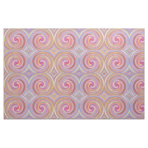 Retro Coloured Twist Abstract Art #22 Fabric