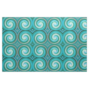 Retro Coloured Twist Abstract Art #9 Fabric