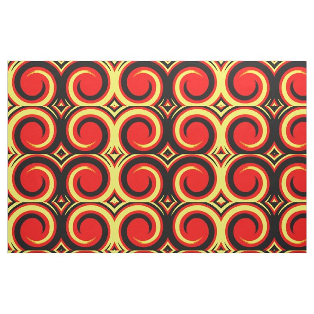 Retro Coloured Twist Abstract Art Fabric (Fat Quarter)