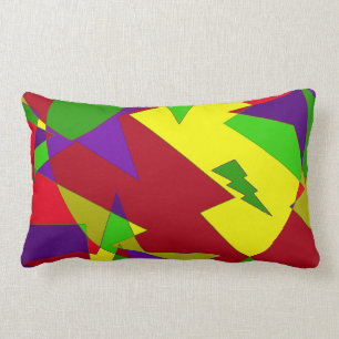 Retro Colourful Abstract Lumbar Pillow