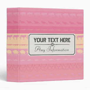 Retro Colourful Animals Pattern #4 Binder