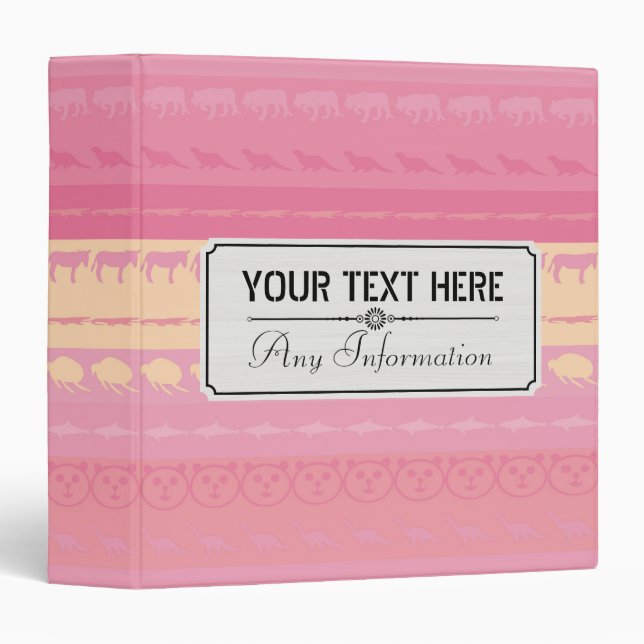 Retro Colourful Animals Pattern #4 Binder (Front/Spine)