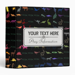 Retro Colourful Animals Pattern #5 Binder