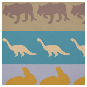 Retro Colourful Animals Pattern #8 Fabric