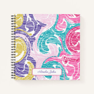 Retro Colourful Art Custom Notebook