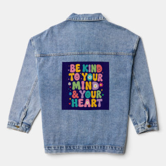 Retro Colourful Be Kind To Your Mind Denim Jacket