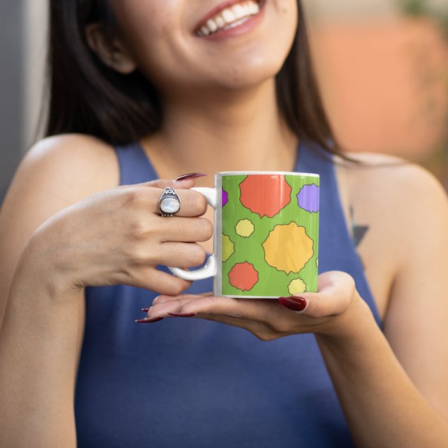 Retro colourful bold bright polka dot large coffee mug (Creator Uploaded)