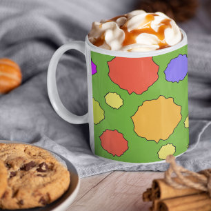Retro colourful bright bold polka dot Two-Tone coffee mug