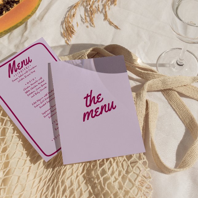 Retro Colourful Bright Funky Modern Trendy Wedding Menu (Creator Uploaded)