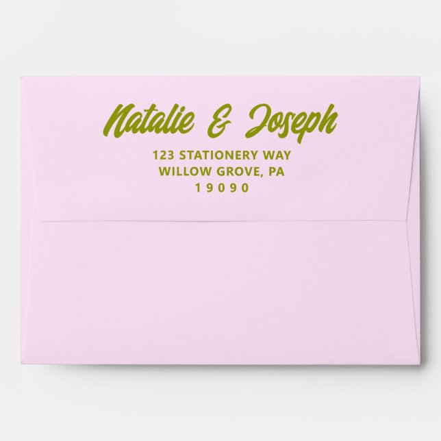 Retro Colourful Bright Unique Modern Funky Wedding Envelope (Back (Top Flap))