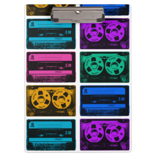 Retro Colourful Cassette Tapes Clipboard