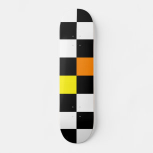 Retro Colourful Chequerboard 2 Skateboard