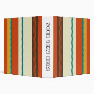 Retro Colourful Chevron Striped Pattern Binder
