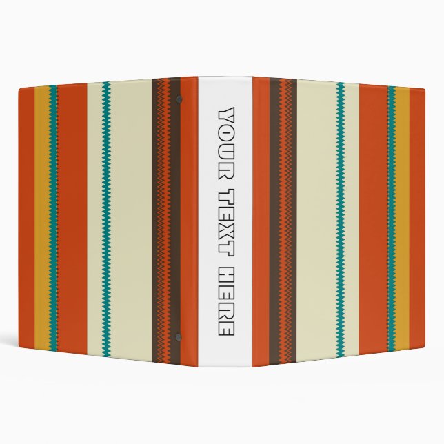 Retro Colourful Chevron Striped Pattern Binder (Background)