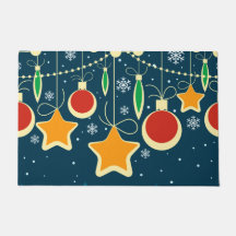 Retro Colourful Christmas Ornaments Design