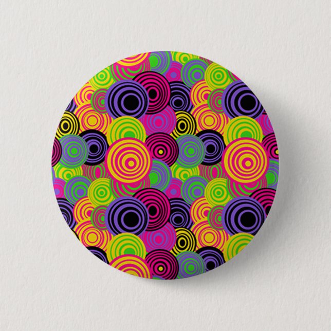 Retro Colourful Circles Button (Front)