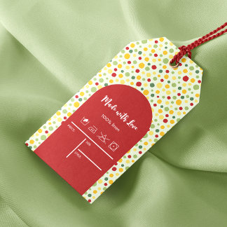 Retro Colourful Clothing Size Price Hang Tag Label