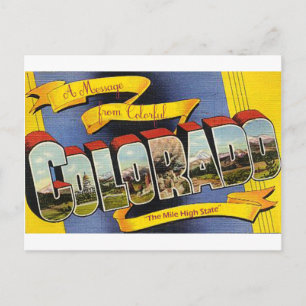 Retro Colourful Colorado Postcard