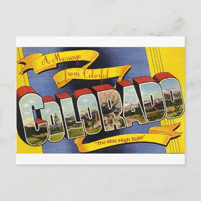 Retro Colourful Colorado Postcard (Front)