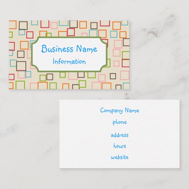 Retro Colourful Cute Education Tutor Business Card (Front/Back)