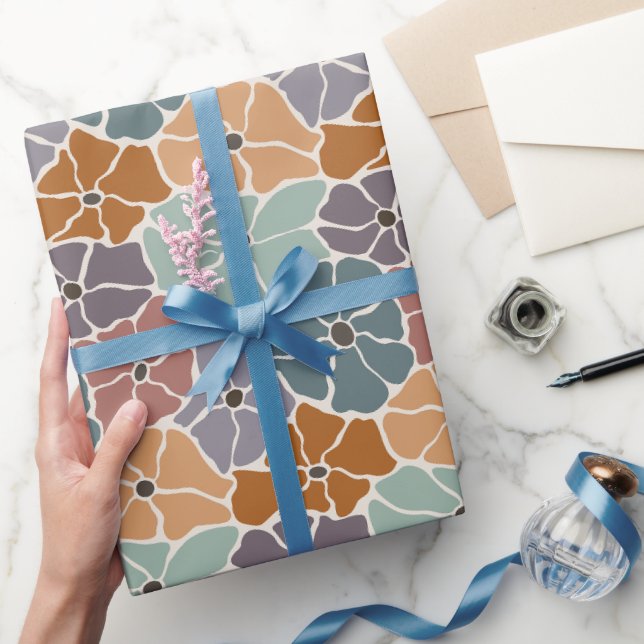 Retro Colourful Daisy Wrapping Paper (Gifting)