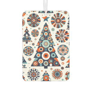 Retro colourful decorated Christmas tree Air Freshener