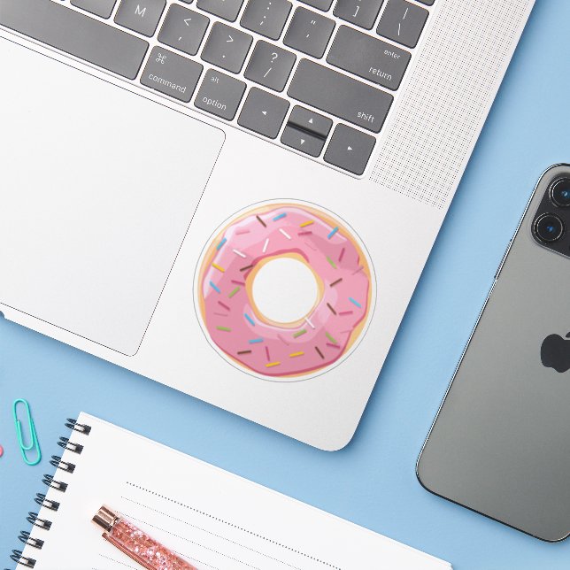 Retro Colourful Doughnuts Pattern Minimalist Fun P (Laptop w/ iPhone)