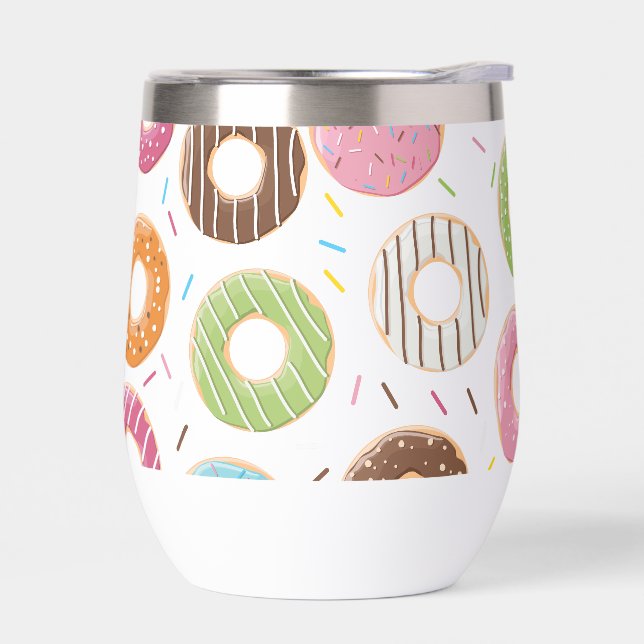 Retro Colourful Doughnuts Pattern Minimalist Fun P (Left)