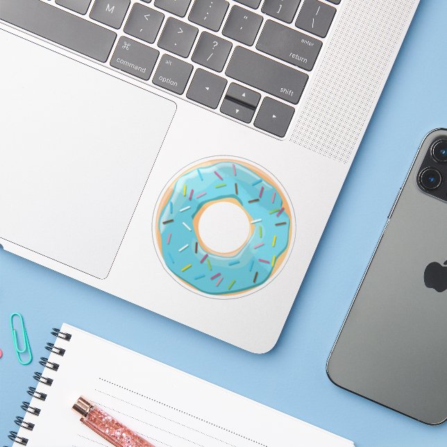 Retro Colourful Doughnuts Pattern Minimalist Fun P (Laptop w/ iPhone)