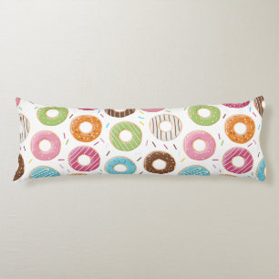 Retro Colourful Doughnuts Pattern Minimalist Fun P Body Pillow
