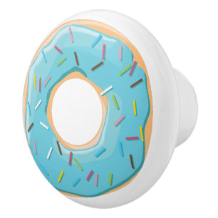 Retro Colourful Doughnuts Pattern Minimalist Fun P Ceramic Knob