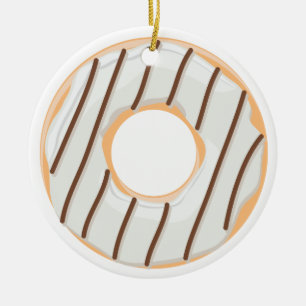 Retro Colourful Doughnuts Pattern Minimalist Fun P Ceramic Ornament