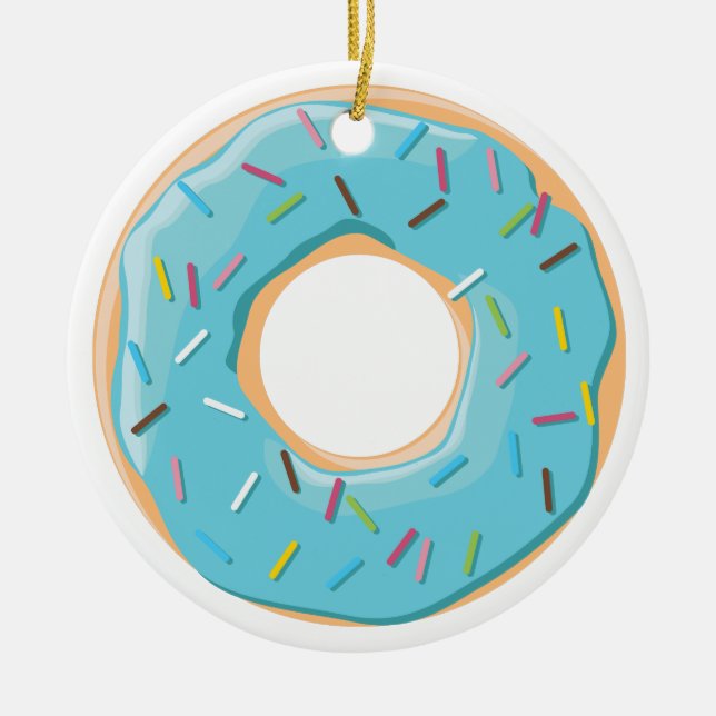 Retro Colourful Doughnuts Pattern Minimalist Fun P Ceramic Ornament (Front)