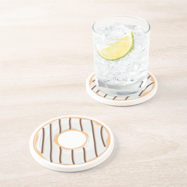 Retro Colourful Doughnuts Pattern Minimalist Fun P Coaster (Side)