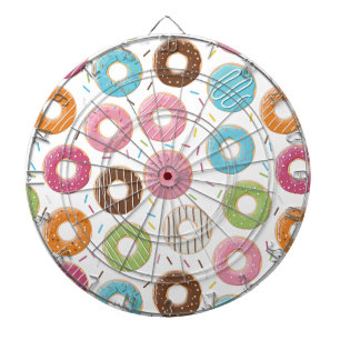 Retro Colourful Doughnuts Pattern Minimalist Fun P Dartboard